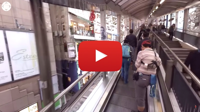 360 video: Central-Mid-Levels Escalator, Hong Kong, China